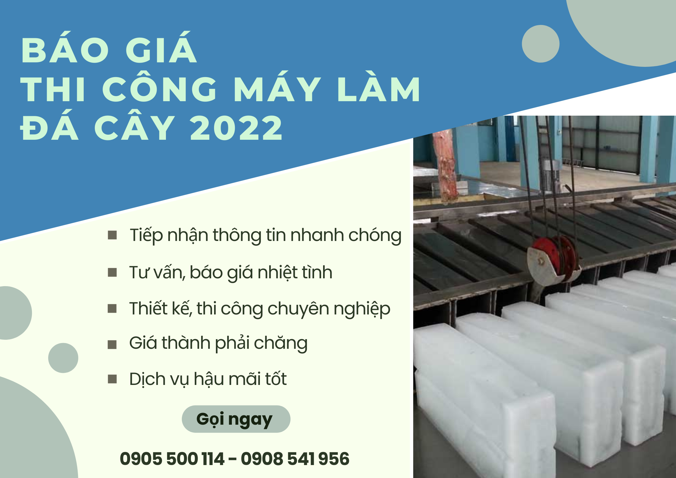 Dịch vụ thi công máy làm đá cây 2022